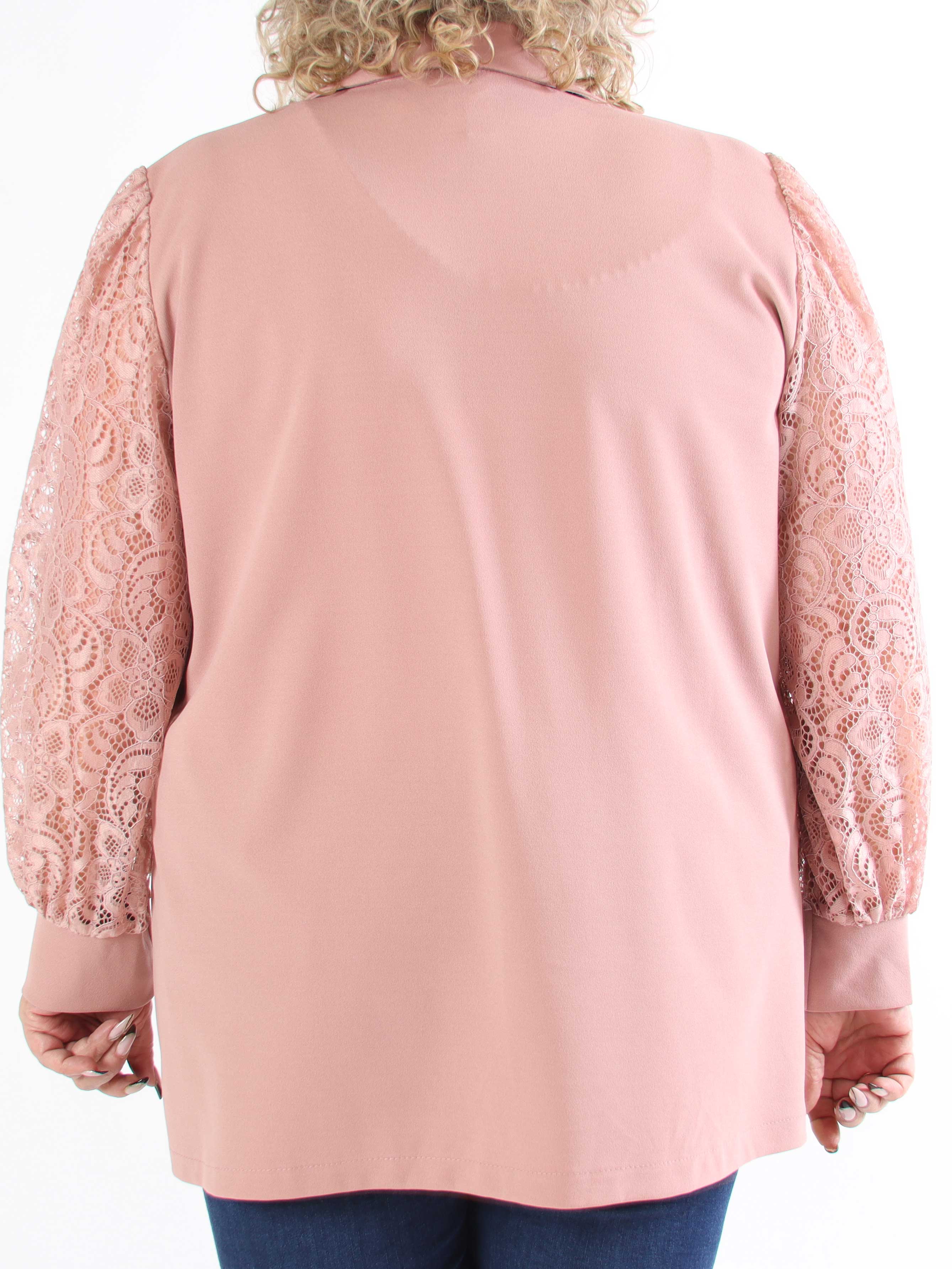 Kata Lace - Oversized blazer med blondeærmer